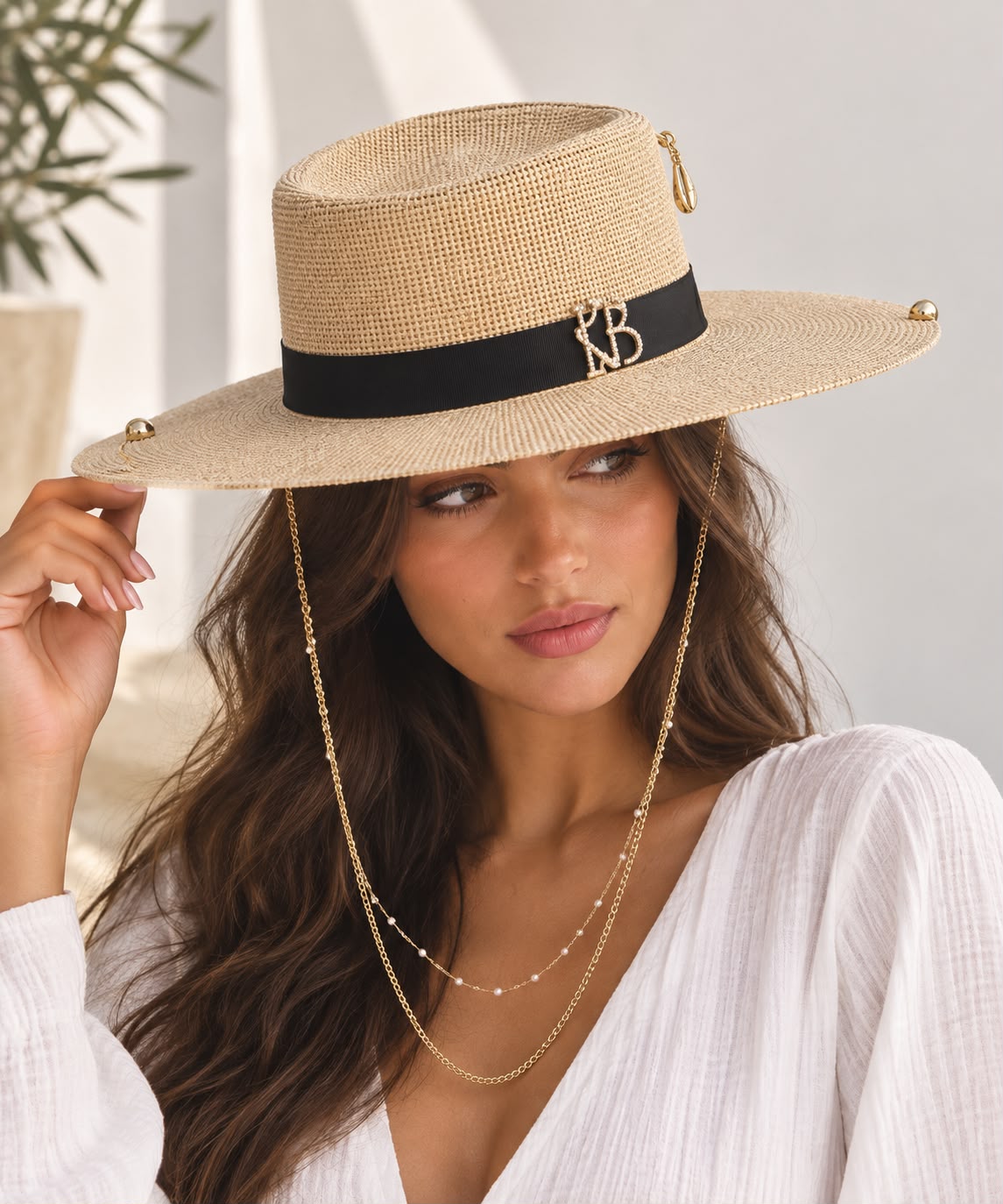 Perla — Chapeau en paille naturelle